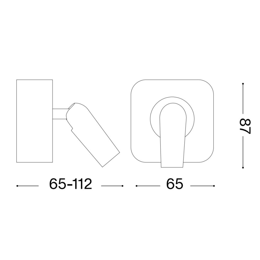 Ideal Lux - LED Nástěnné bodové svítidlo BEAN LED/3W/230V CRI 90 černá
