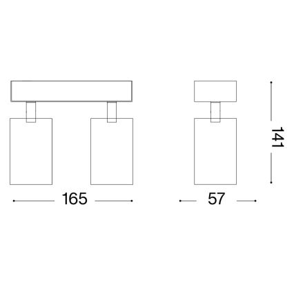 Ideal Lux - LED Nástěnné bodové svítidlo DYNAMITE 2xGU10/7W/230V CRI 90 černá