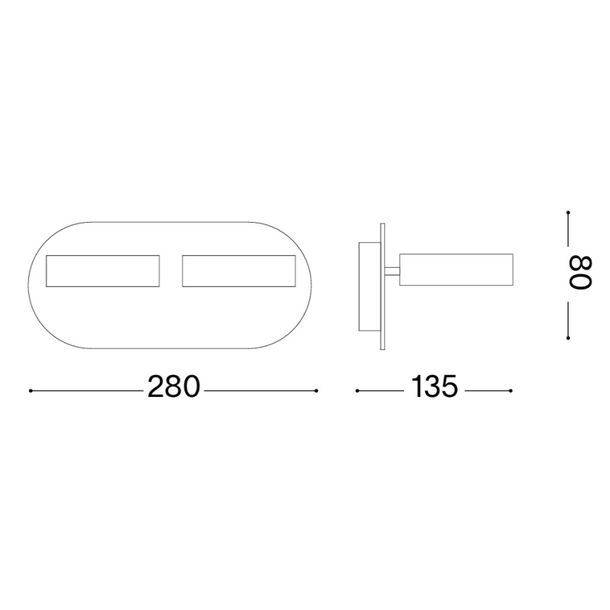 Ideal Lux - LED Nástěnné bodové svítidlo OBY 2xLED/6W/230V CRI 90 bílá