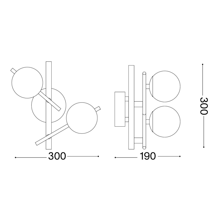 Ideal Lux - LED Nástěnné svítidlo ATLAS 2xG9/3W/230V zlatá