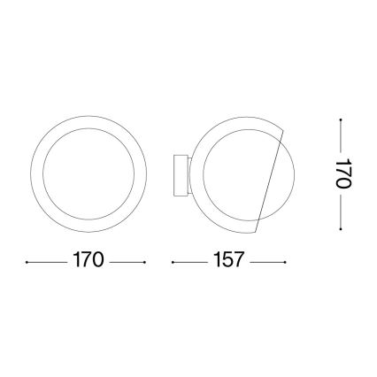Ideal Lux - LED Nástěnné svítidlo BLOOM 1xE27/42W/230V černá
