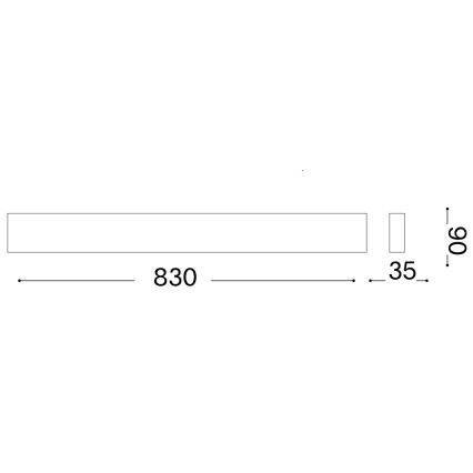 Ideal Lux - LED Nástěnné svítidlo DELTA LED/30W/230V 3000K 83 cm CRI 90 černá