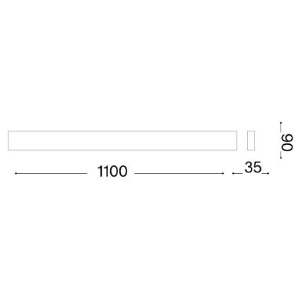 Ideal Lux - LED Nástěnné svítidlo DELTA LED/37W/230V 4000K 110 cm CRI 90 černá