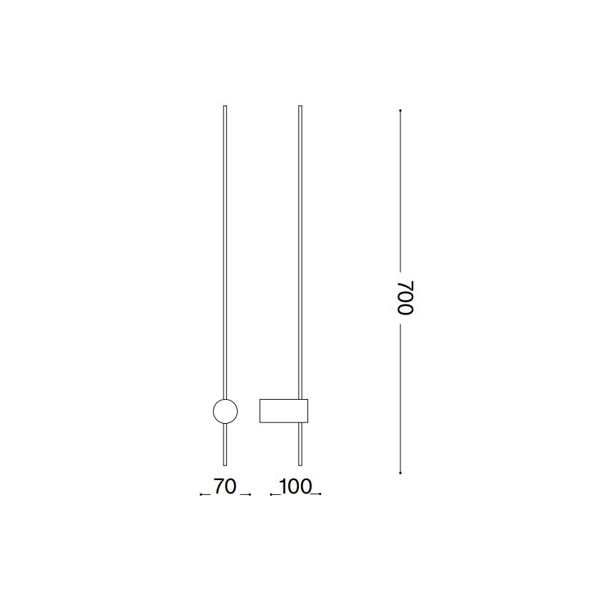 Ideal Lux - LED Nástěnné svítidlo ESSENCE LED/12W/230V 2700K 70 cm CRI 90 černá