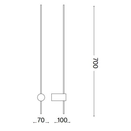 Ideal Lux - LED Nástěnné svítidlo ESSENCE LED/12W/230V 3000K 70 cm CRI 90 černá
