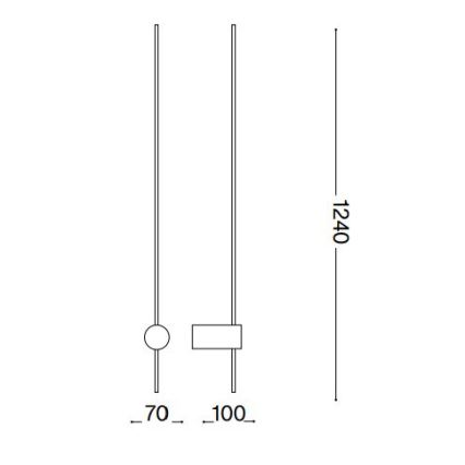 Ideal Lux - LED Nástěnné svítidlo ESSENCE LED/19W/230V 3000K 124 cm CRI 90 černá