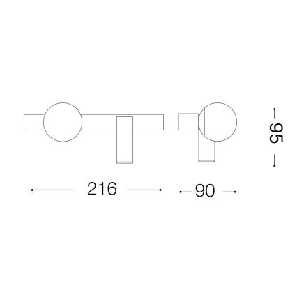 Ideal Lux - LED Nástěnné svítidlo PING PONG 2xLED/3W/230V CRI 90 matný chrom