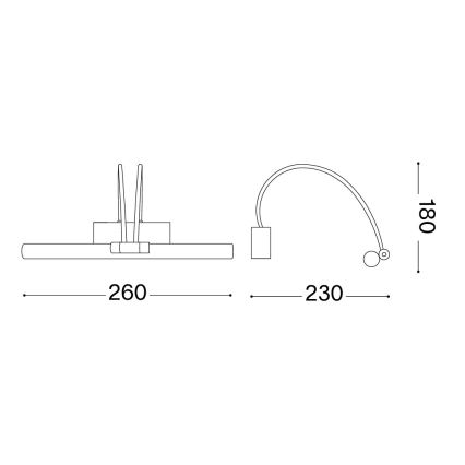 Ideal Lux - LED Obrazové svítidlo BOW LED/3,5W/230V CRI 90 26 cm mosaz