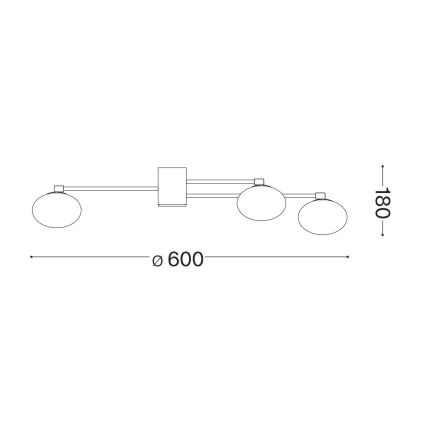 Ideal Lux - LED Přisazený lustr HERMES 5xG9/3W/230V pr. 60 cm zlatá