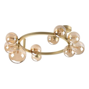 Ideal Lux - LED Přisazený lustr PERLAGE 10xG9/3W/230V pr. 70 cm zlatá/kouřová béžová