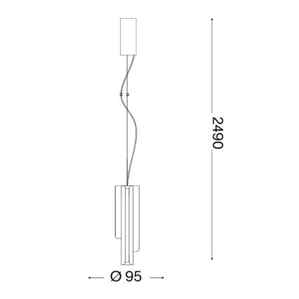 Ideal Lux - LED Stmívatelný lustr na lanku DORICA 3xLED/9W/230V CRI 90 pr. 9,5 cm mosaz