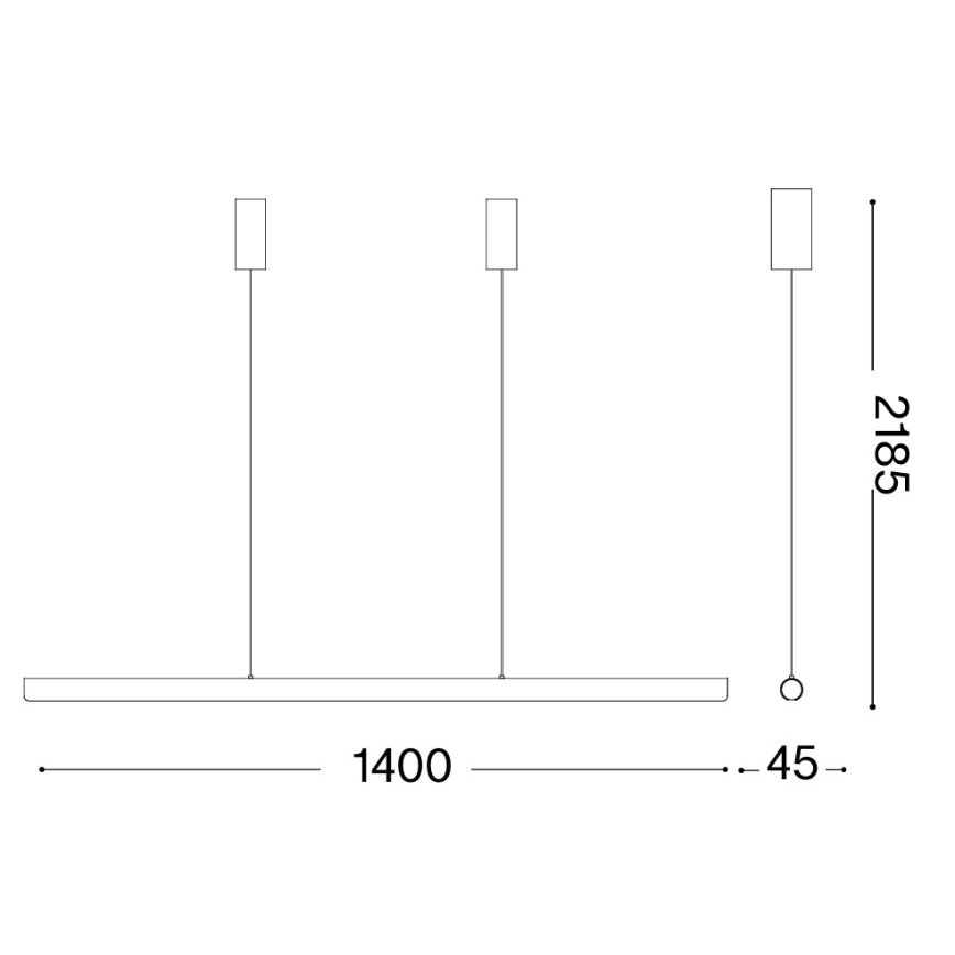 Ideal Lux - LED Stmívatelný lustr na lanku DORICA LED/35W/230V CRI 90 140 cm mosaz
