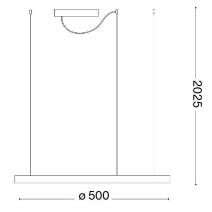 Ideal Lux - LED Stmívatelný lustr na lanku ORACLE SLIM LED/28W/230V 4000K pr. 50 cm CRI 90 bílá