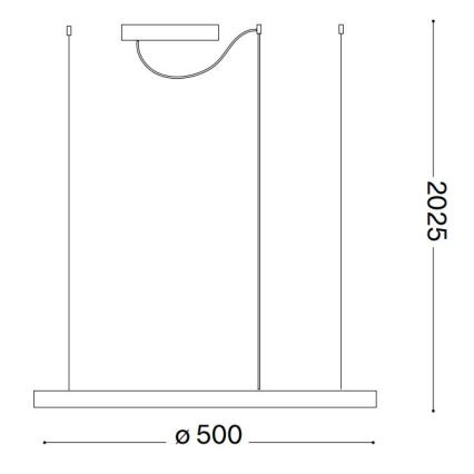 Ideal Lux - LED Stmívatelný lustr na lanku ORACLE SLIM LED/28W/230V 4000K pr. 50 cm CRI 90 černá