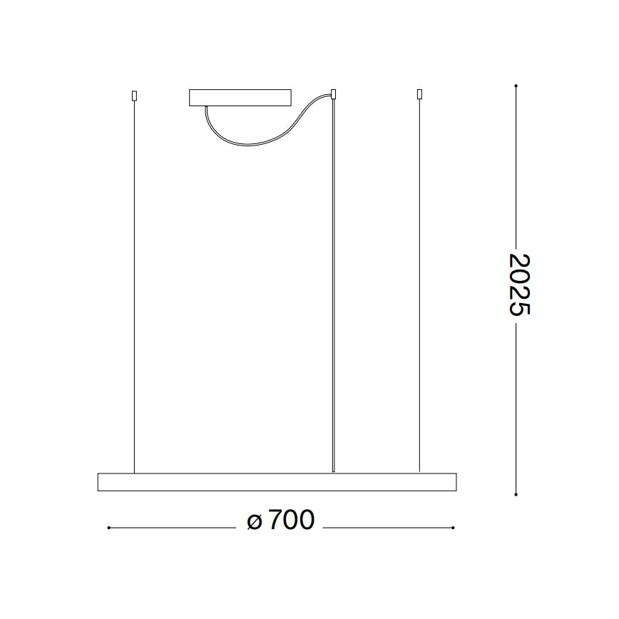 Ideal Lux - LED Stmívatelný lustr na lanku ORACLE SLIM LED/40W/230V 4000K pr. 70 cm CRI 90 bílá