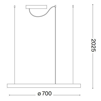 Ideal Lux - LED Stmívatelný lustr na lanku ORACLE SLIM LED/40W/230V 4000K pr. 70 cm CRI 90 černá