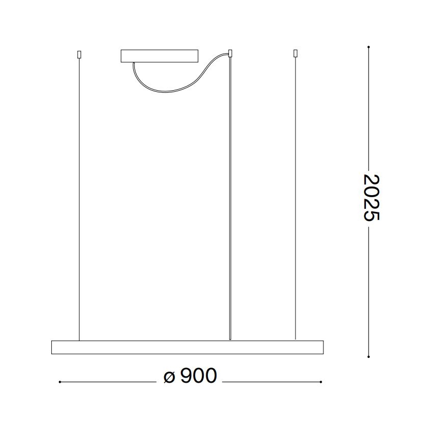 Ideal Lux - LED Stmívatelný lustr na lanku ORACLE SLIM LED/42W/230V 4000K pr. 90 cm CRI 90 černá