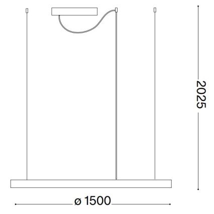 Ideal Lux - LED Stmívatelný lustr na lanku ORACLE SLIM LED/83W/230V 4000K pr. 150 cm CRI 90 černá
