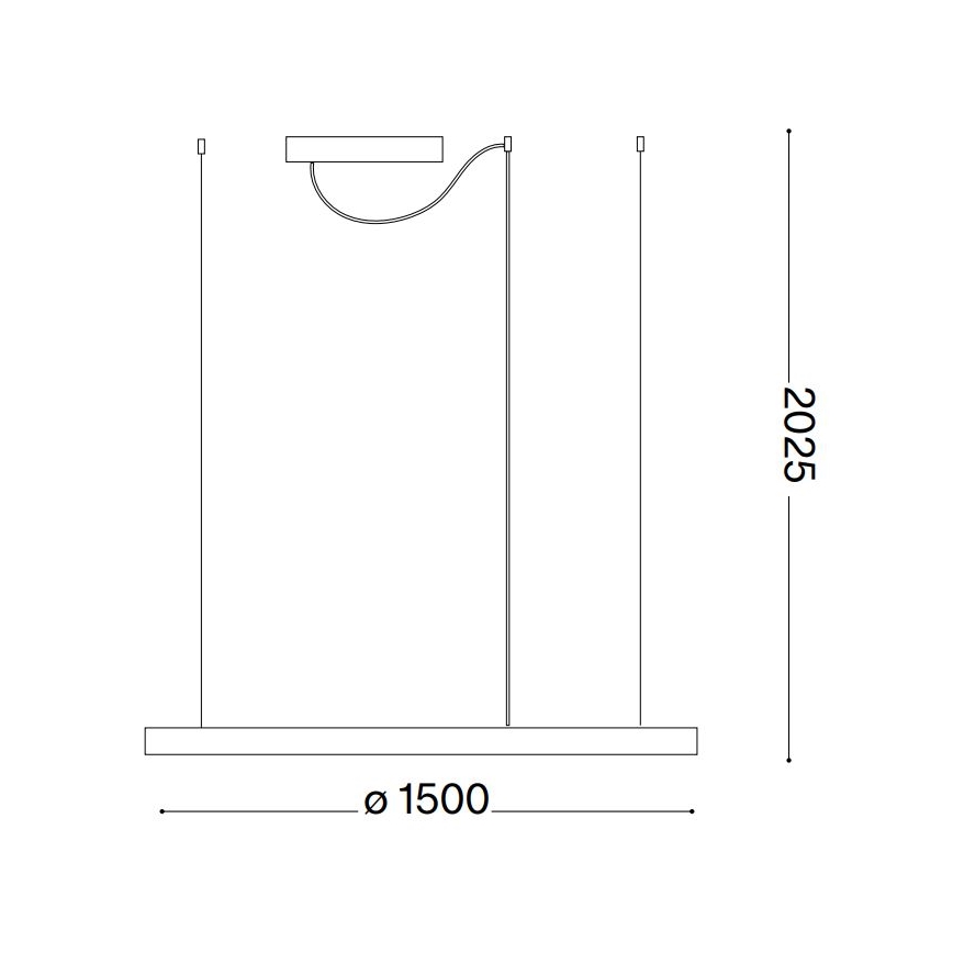 Ideal Lux - LED Stmívatelný lustr na lanku ORACLE SLIM LED/83W/230V 4000K pr. 150 cm CRI 90 černá