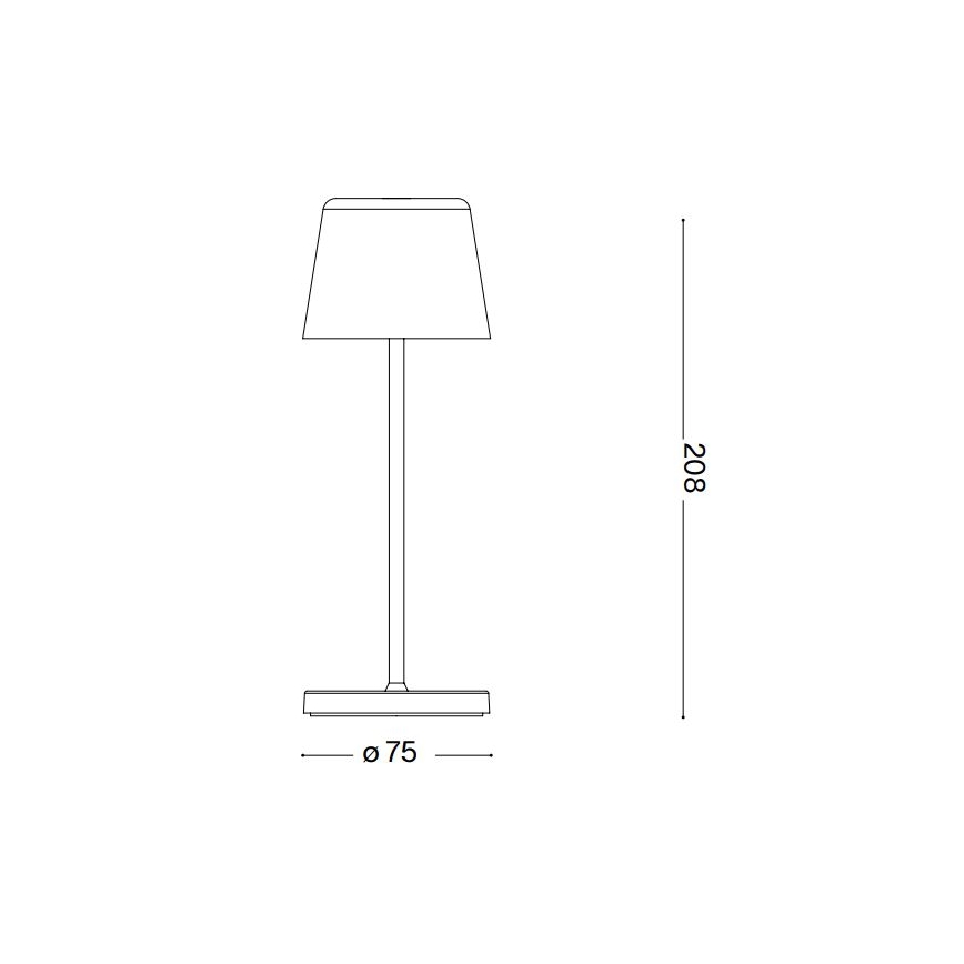 Ideal Lux - LED Stmívatelná dotyková venkovní stolní lampa CUTE LED/2,5W/3,7V USB 2200-2700K 3000 mAh IP65 zlatá