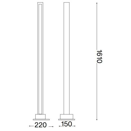 Ideal Lux - LED Stmívatelná stojací lampa CRAFT LED/26W/230V CRI 90 buk
