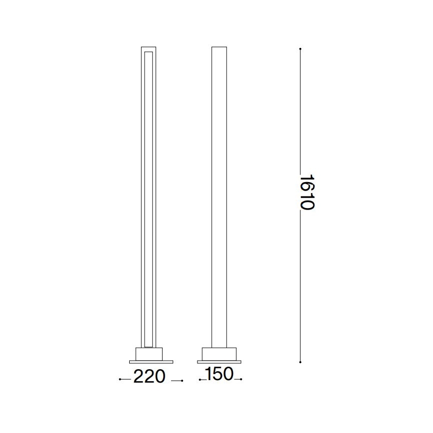Ideal Lux - LED Stmívatelná stojací lampa CRAFT LED/26W/230V CRI 90 buk