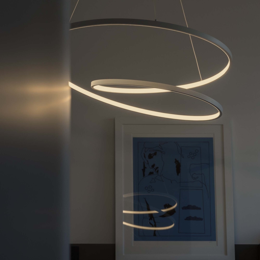 Ideal Lux - LED Stmívatelný lustr na lanku OZ LED/48W/230V pr. 60 cm CRI 90 bílá