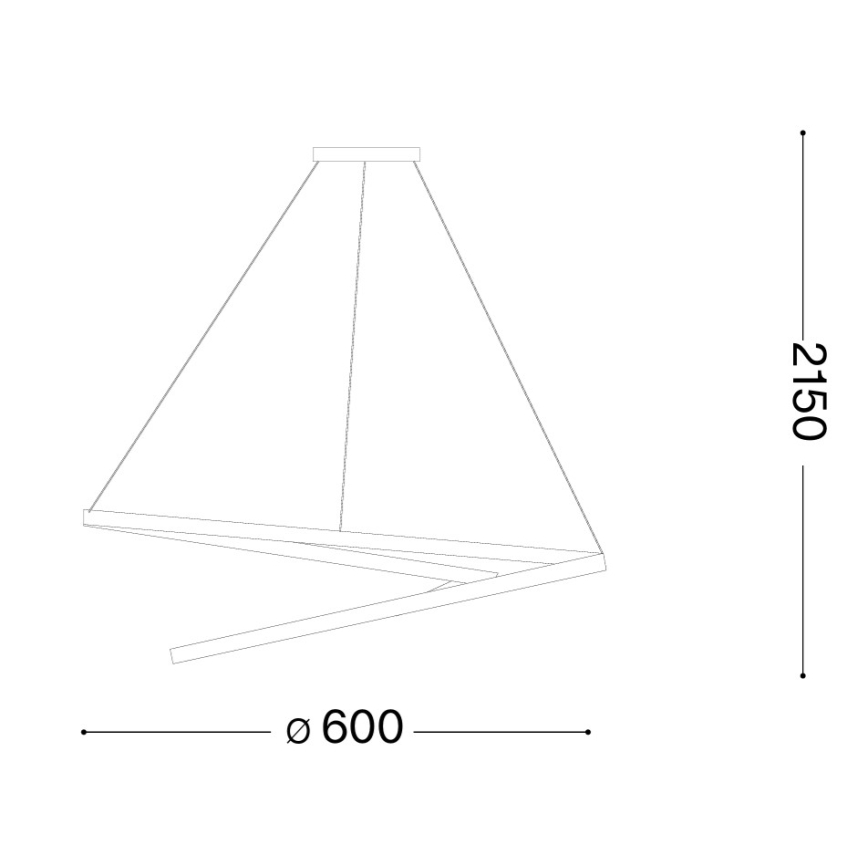 Ideal Lux - LED Stmívatelný lustr na lanku OZ LED/48W/230V pr. 60 cm CRI 90 černá