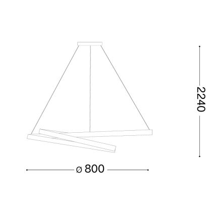 Ideal Lux - LED Stmívatelný lustr na lanku OZ LED/55W/230V pr. 80 cm CRI 90 zlatá