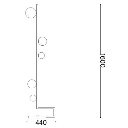 Ideal Lux - LED Stojací lampa BIRDS 5xG9/3W/230V černá/zlatá
