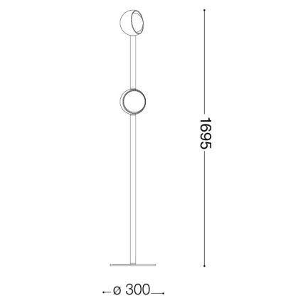 Ideal Lux - LED Stojací lampa BLOOM 2xLED/5,5W/230V CRI 90 zlatá/kouřová béžová