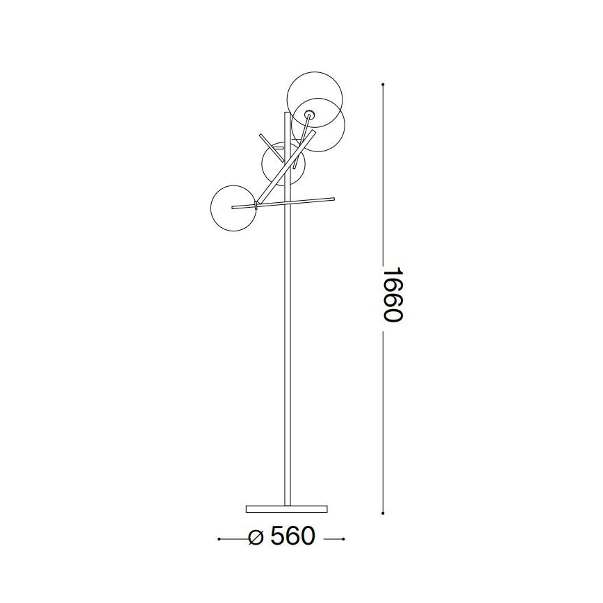 Ideal Lux - LED Stojací lampa EQUINOXE 4xG4/2W/230V lesklý chrom/čirá