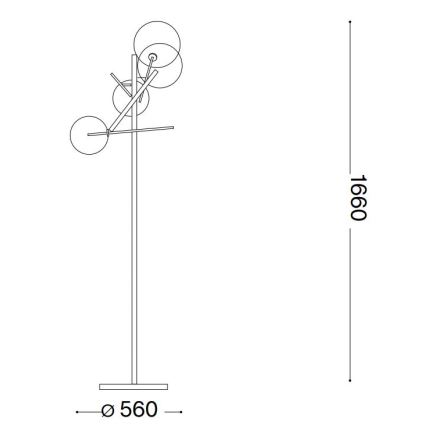 Ideal Lux - LED Stojací lampa EQUINOXE 4xG4/2W/230V lesklý chrom/čirá