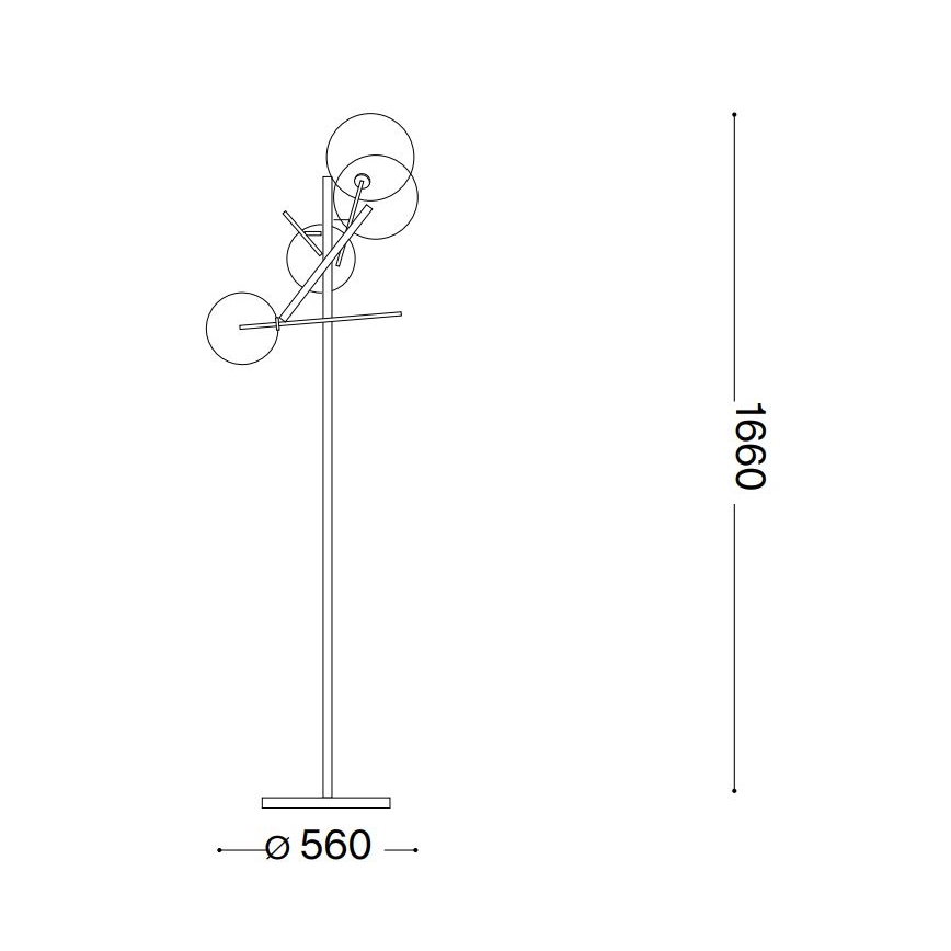 Ideal Lux - LED Stojací lampa EQUINOXE 4xG4/2W/230V lesklý chrom/čirá