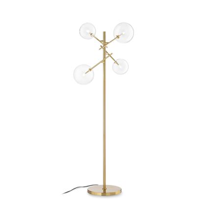 Ideal Lux - LED Stojací lampa EQUINOXE 4xG4/2W/230V mosaz/čirá