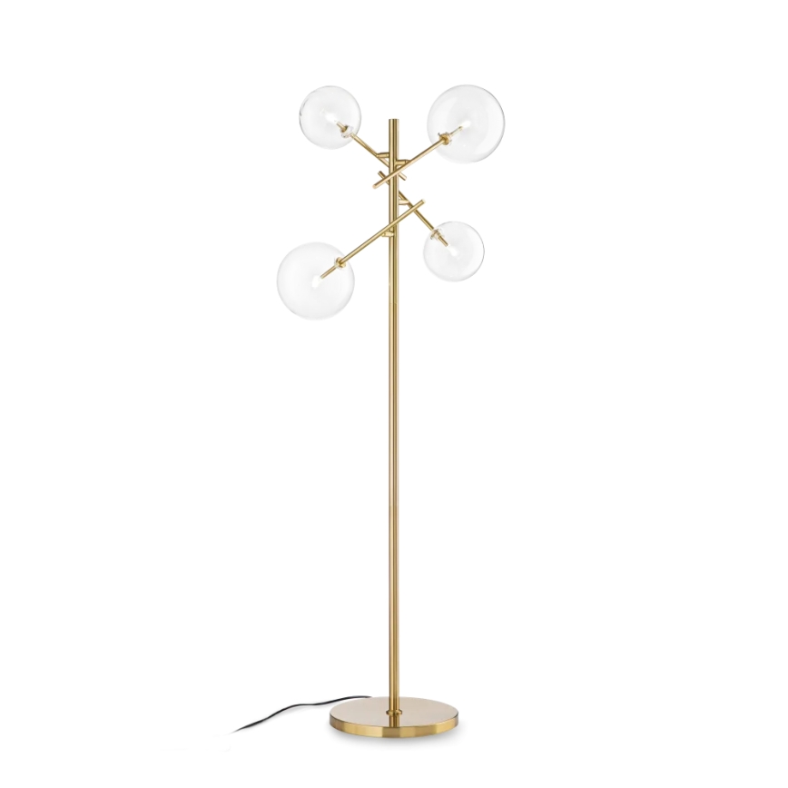 Ideal Lux - LED Stojací lampa EQUINOXE 4xG4/2W/230V mosaz/čirá