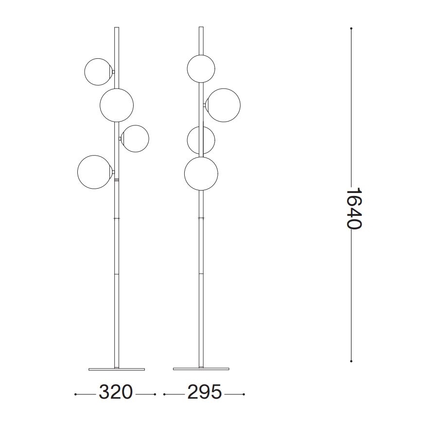 Ideal Lux - LED Stojací lampa PERLAGE 4xG9/3W/230V zlatá/kouřová