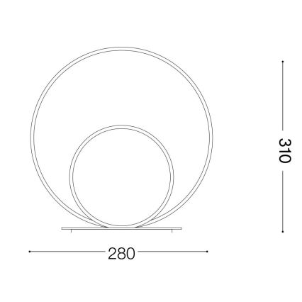 Ideal Lux - LED Stolní lampa OZ LED/22W/230V CRI 90 černá