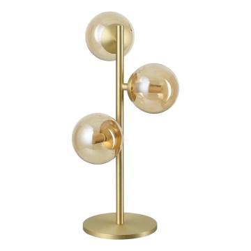 Ideal Lux - LED Stolní lampa PERLAGE 3xG9/3W/230V zlatá/kouřová béžová