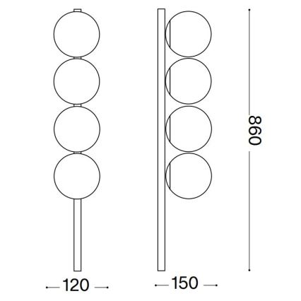 Ideal Lux - LED Stropní svítidlo BINOMIO 4xG9/3W/230V bílá
