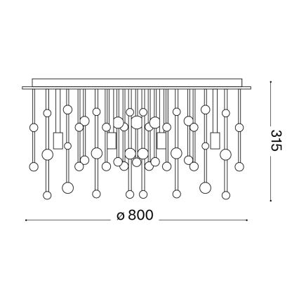Ideal Lux - LED Stropní svítidlo NEVE 15xG9/3W/230V pr. 80 cm lesklý chrom