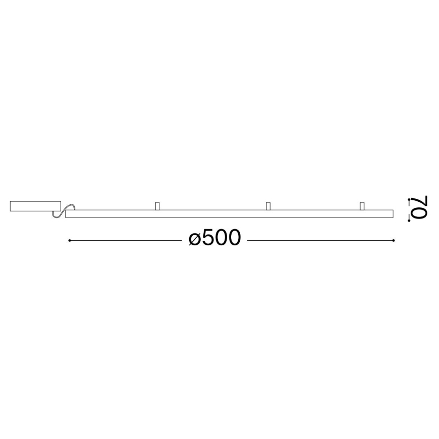 Ideal Lux - LED Stropní svítidlo ORACLE SLIM LED/29W/230V 2700K pr. 50 cm černá