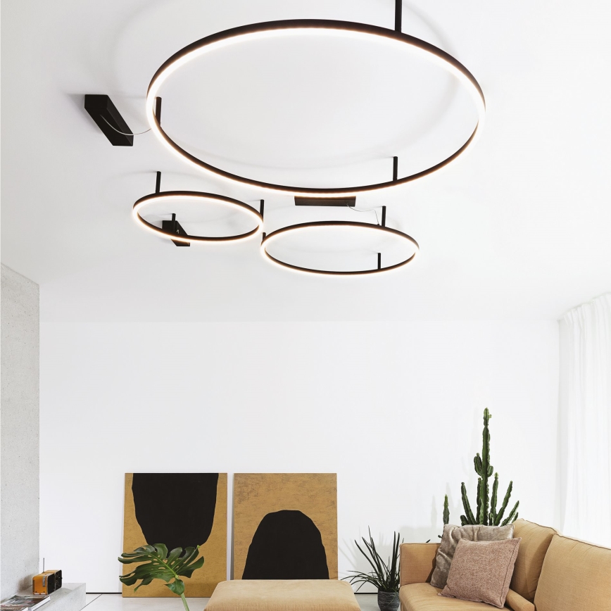 Ideal Lux - LED Stropní svítidlo ORACLE SLIM LED/37W/230V 2700K pr. 70 cm černá