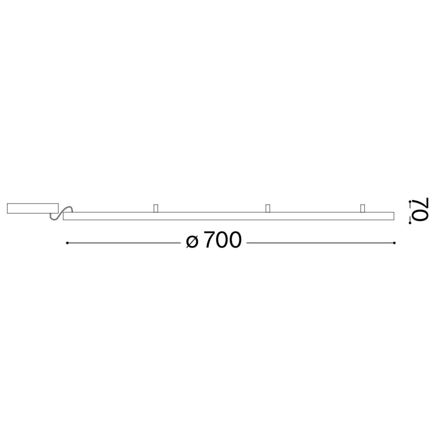 Ideal Lux - LED Stropní svítidlo ORACLE SLIM LED/37W/230V 2700K pr. 70 cm černá