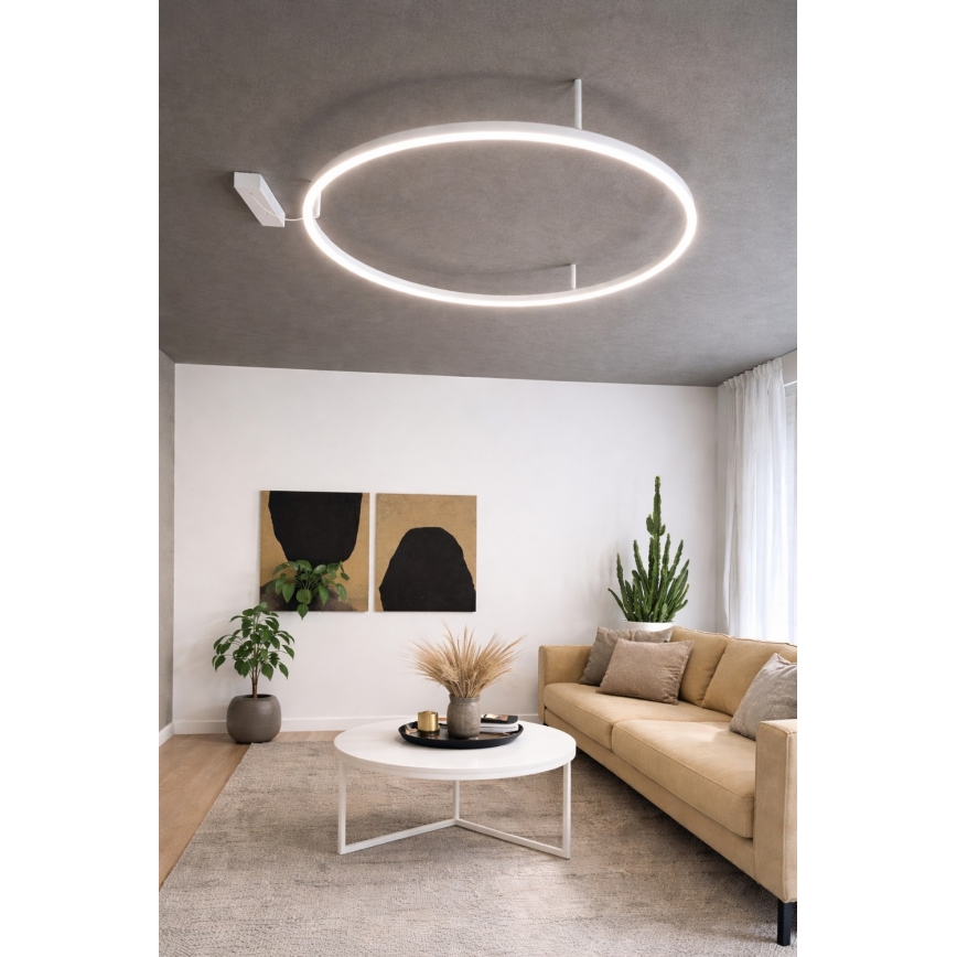 Ideal Lux - LED Stropní svítidlo ORACLE SLIM LED/37W/230V 4000K CRI 90 pr. 70 cm bílá