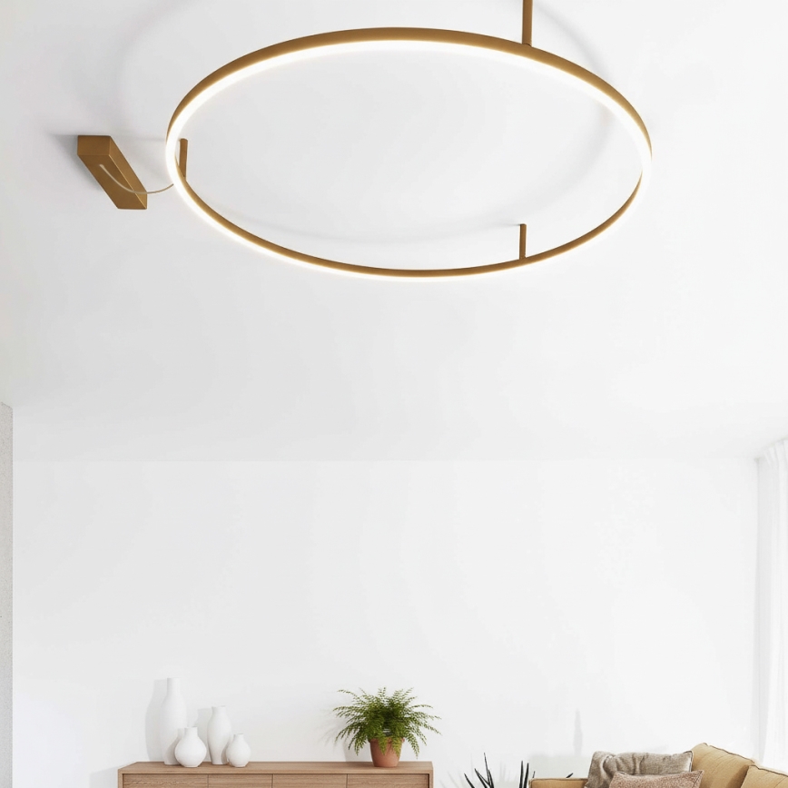 Ideal Lux - LED Stropní svítidlo ORACLE SLIM LED/53W/230V 3000K CRI 90 pr. 90 cm zlatá