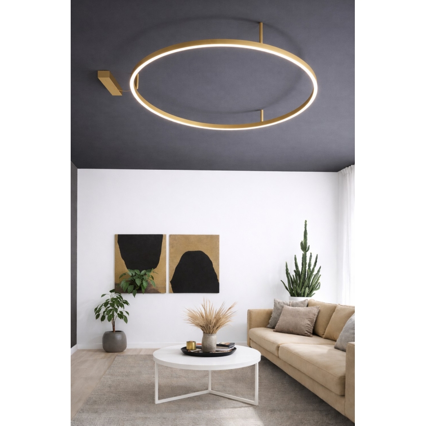 Ideal Lux - LED Stropní svítidlo ORACLE SLIM LED/53W/230V 3000K CRI 90 pr. 90 cm zlatá