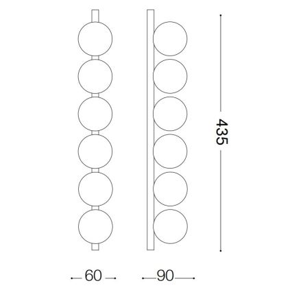 Ideal Lux - LED Stropní svítidlo PING PONG 6xLED/3W/230V CRI 90 černá