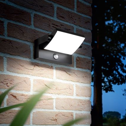 Ideal Lux - LED Venkovní nástěnné svítidlo se senzorem SWIPE LED/21W/230V CRI 90 IP54 černá
