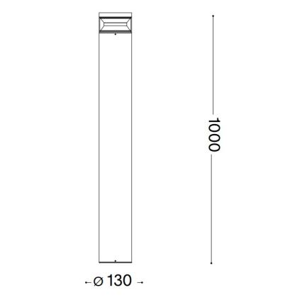 Ideal Lux - LED Venkovní lampa BOEING LED/14W/230V 100 cm CRI 90 IP65 antracit